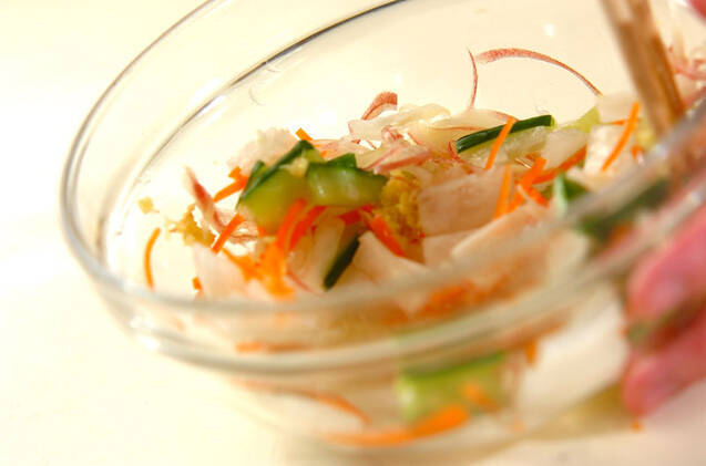 大根とミョウガの即席漬けの作り方の手順5