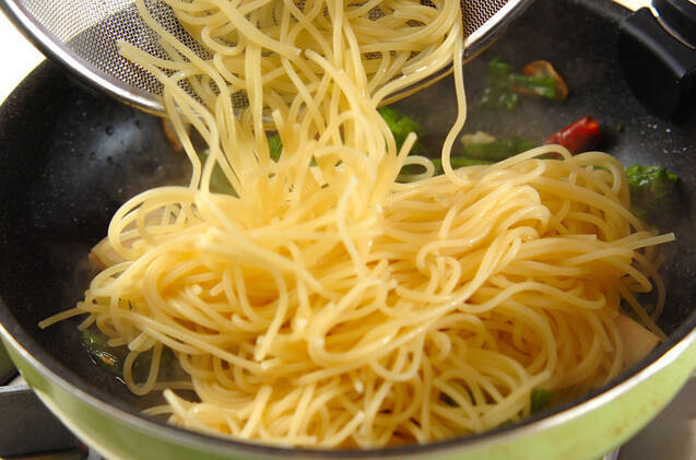 タケノコと菜の花のパスタの作り方の手順6