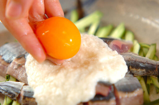 サンマの山かけの作り方の手順2