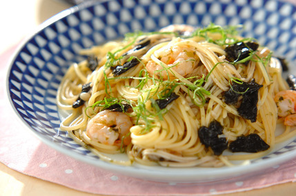 のりとキノコの和風パスタ