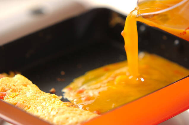 紅ショウガ入りだし巻き卵の作り方の手順4