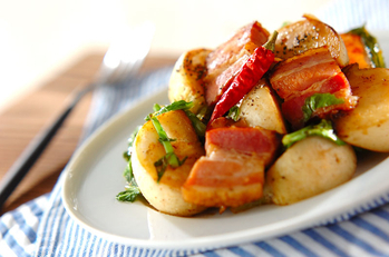 カブとベーコンのアーリオ・オーリオ