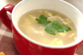 ふんわりやさしい！卵とホタテのスープ