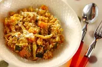 カボチャのカレーリゾット
