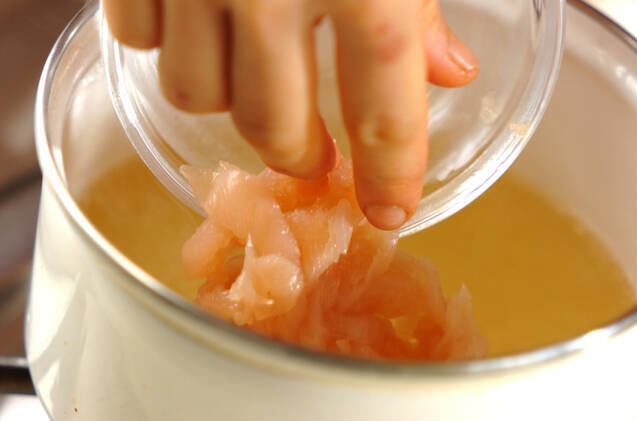 豆腐とささ身のあったか汁の作り方の手順4