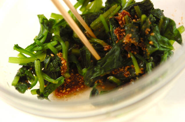 ホウレン草のゴマ和えの作り方の手順3