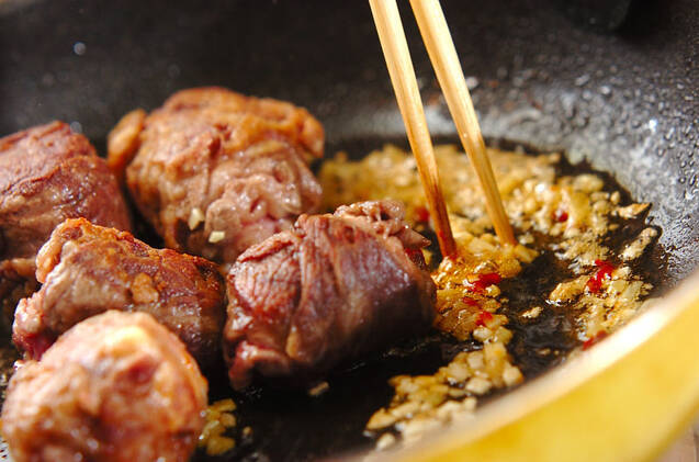 肉巻き豆腐のチリソース炒めの作り方の手順7