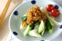 キュウリとセロリのもろみ添え