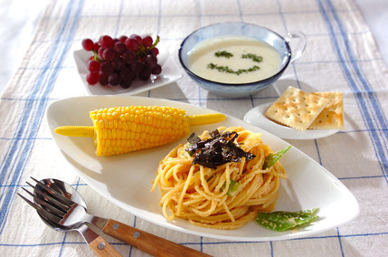 レンジタラコパスタランチ