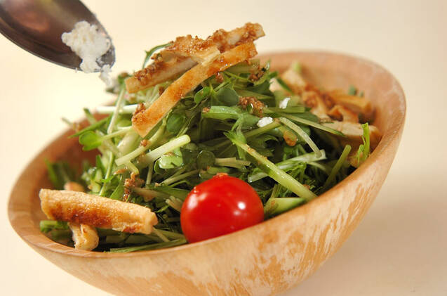 水菜のゴマドレッシングサラダの作り方の手順7