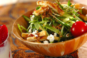 水菜のゴマドレッシングサラダ