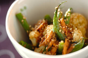 サヤインゲンの炒め物