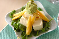 豆腐のアボカドドレッシングがけ