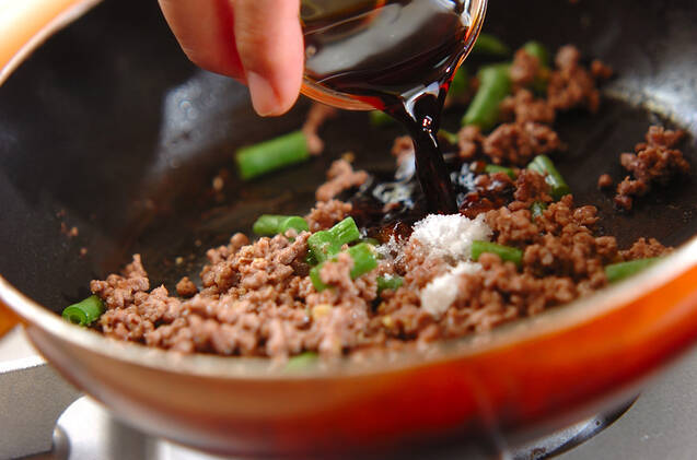 牛そぼろ丼の作り方の手順3