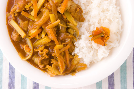 時短！ヒラヒラ野菜と薄切り豚肉のカレー