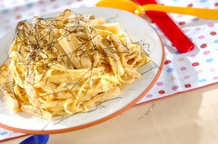 ウニの根菜クリームパスタ