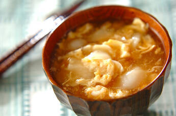 ユリネのふんわり卵汁