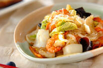 魚介と春雨のXO醤炒め