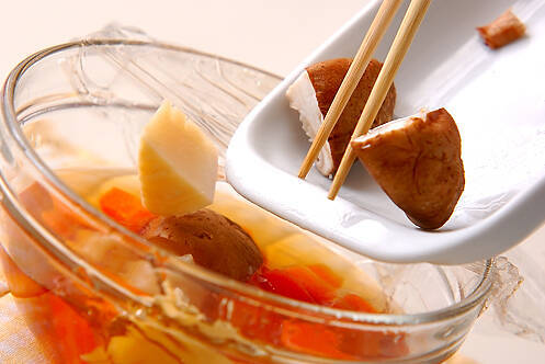 ニンジンとタケノコの煮物の作り方の手順3