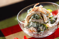 ワカメとコンニャクのワサビマヨ和え