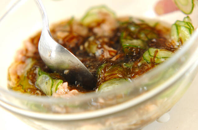 ツナキュウリのもずく酢の作り方の手順3