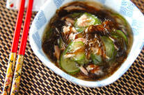 ツナキュウリのもずく酢