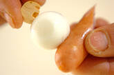 ウズラの卵とソーセージの作り方3