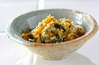 カボチャとシラスのゴマ和え