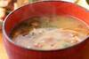 ナメコと豆腐のみそ汁の作り方の手順