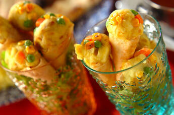 サツマイモのサモサ風