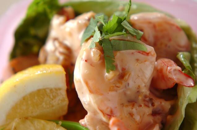 簡単エビマヨ 蒸して和えるだけ