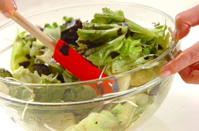 レタスとのりのサラダの作り方の手順6