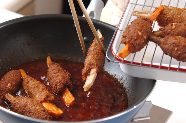 新ゴボウの肉団子巻きの作り方の手順5