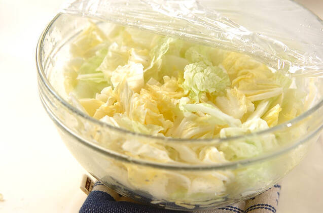 白菜の梅肉和えの作り方の手順1