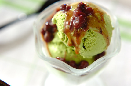 抹茶アイス小豆ソース