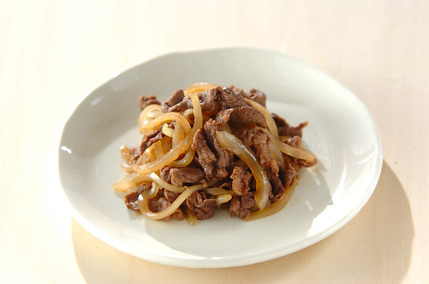 玉ネギと牛肉の甘辛炒め
