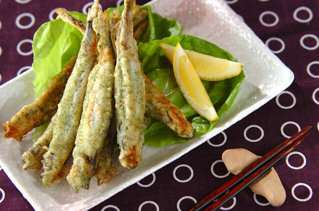 シシャモの磯部揚げ