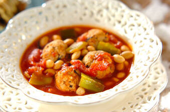 おからヒジキの鶏団子トマト煮