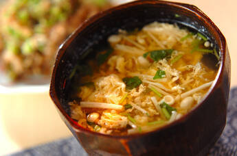 ミョウガのふんわり卵汁