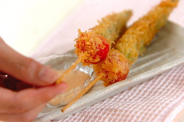 オクラとトマトのフライの作り方の手順6