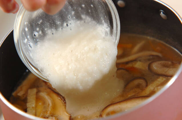 すりおろし長芋入り汁の作り方の手順7