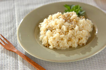 レンジでアサリリゾット