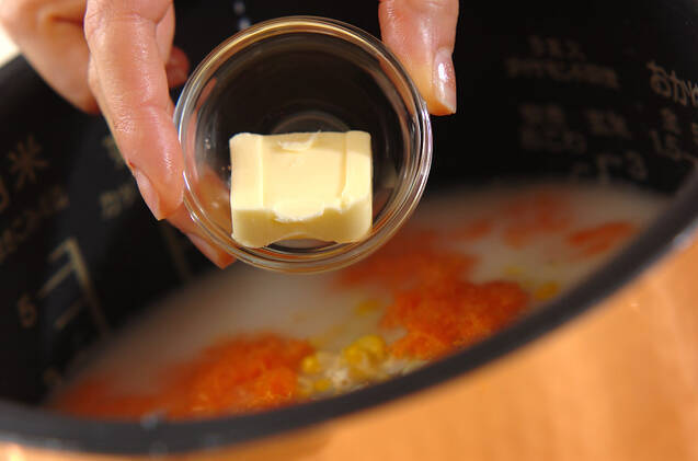 プチプチトウモロコシの炊き込みバターライスの作り方の手順6