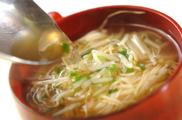 素麺とモヤシのスープの作り方の手順3