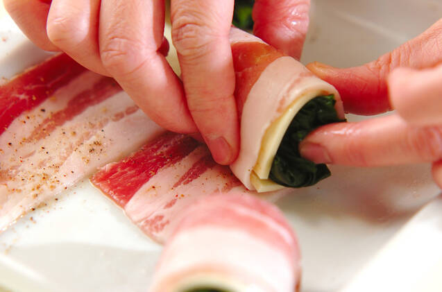豚肉のホウレン草ロールの作り方の手順3