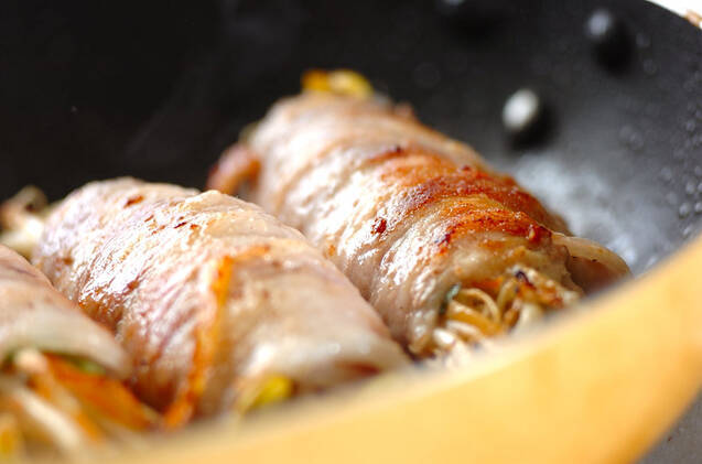 ゆでモヤシの豚肉ロールの作り方の手順7