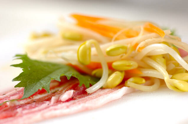 ゆでモヤシの豚肉ロールの作り方の手順6