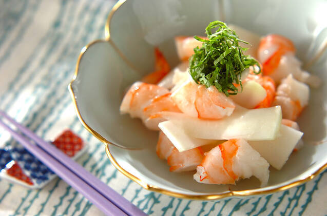 ウドとエビのサラダ