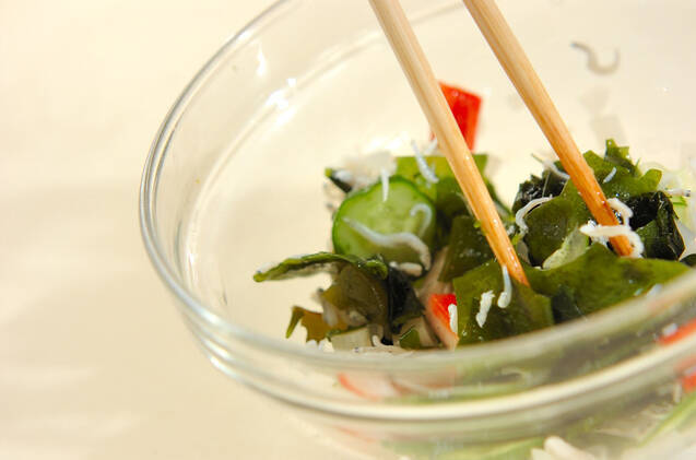 ワカメのらっきょう和えの作り方の手順2