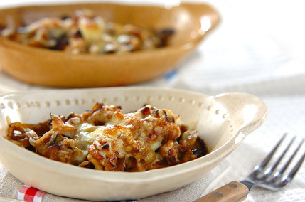 ナスと豚肉のチーズ焼き